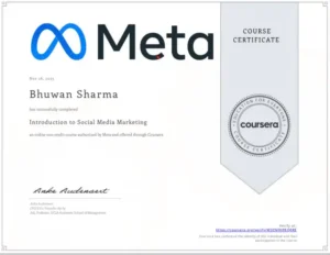 Certificate Meta Intro to Social Marketing